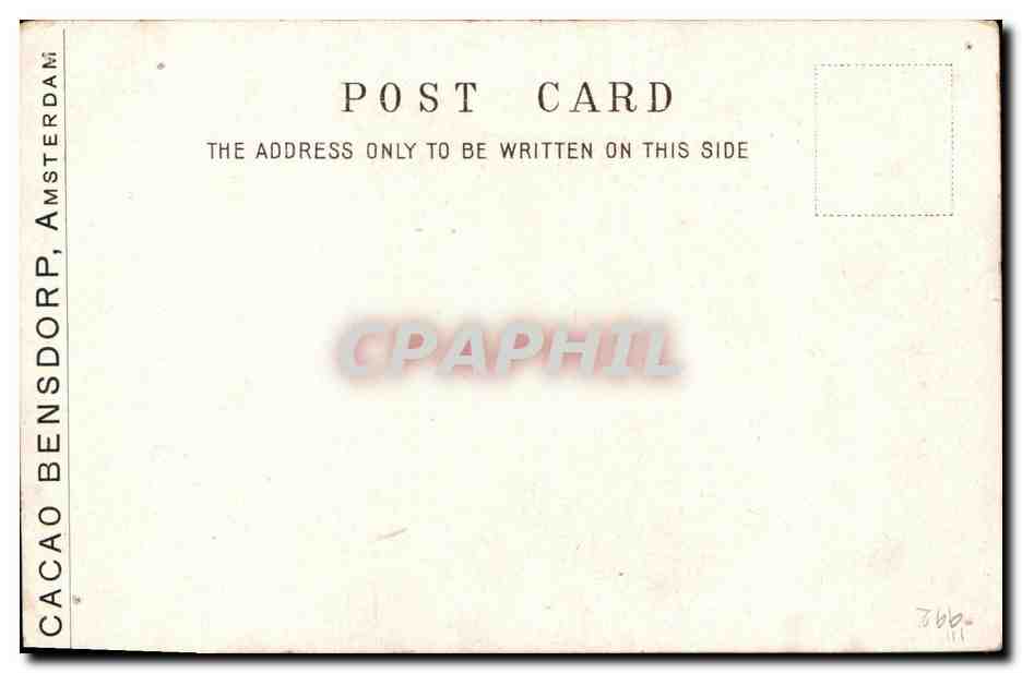 CPA Fantaisie Femme Bensdorp Chocolat Amsterdam — Back