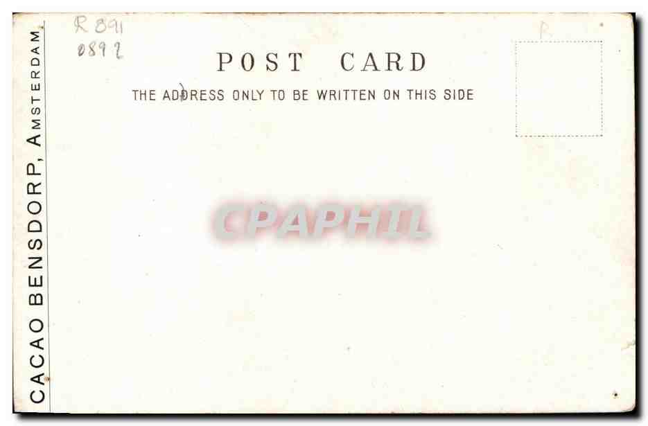 CPA Fantaisie Besndorp Chocolat Amsterdam — Verso