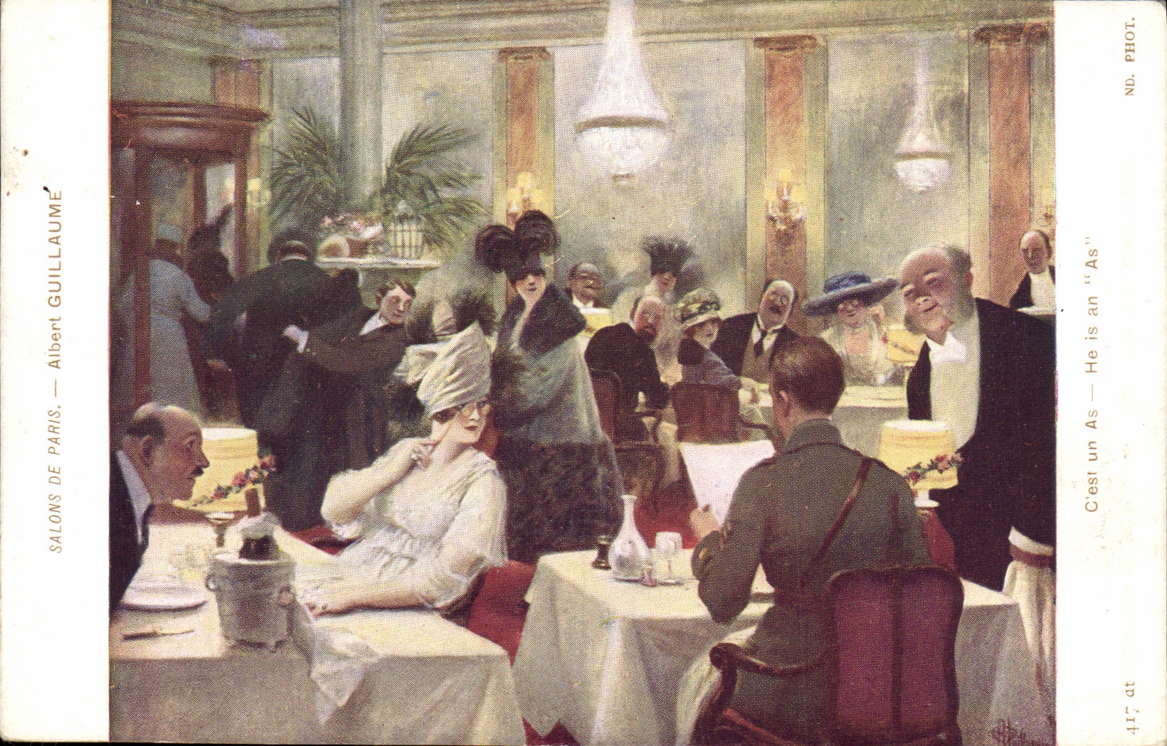 CPA Fantaisie C est un as Salons de Paris Albert Guillaume Aviation Militaria