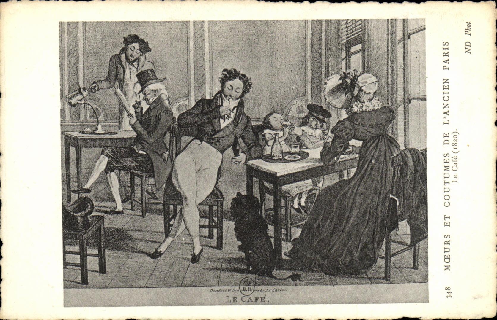 CPA Fantaisie Moeurs et coutumes de l ancien Paris Le cafe 1820