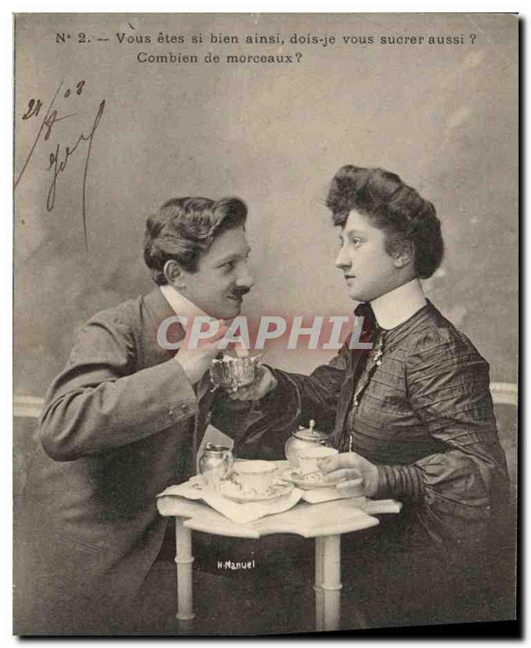 Couple en conversation — scène de café — H. Manuel, N° 2