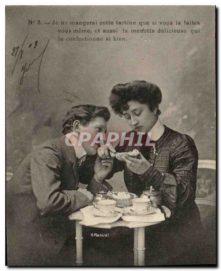 Deux personnes dégustant une tartine — N° 3 — H. Manuel