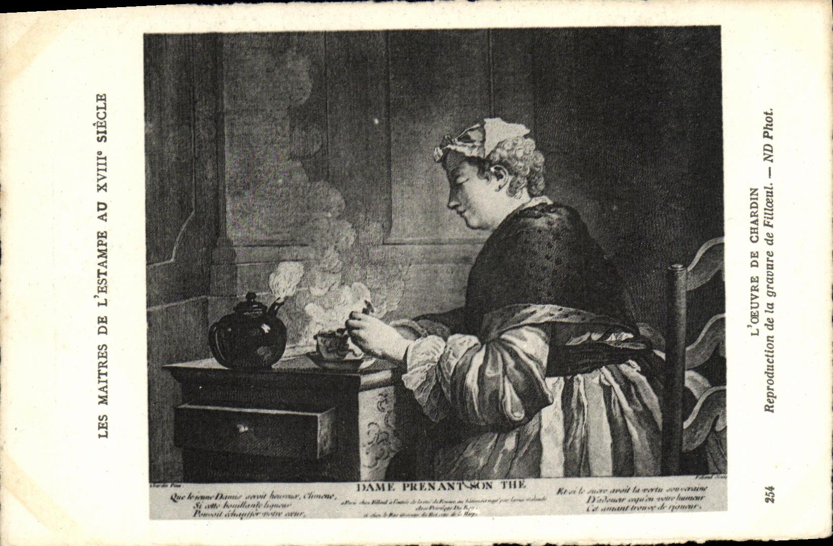 CPA Les maitres de l estampe du 18eme Chardin Reproduction d une gravure de Filloeul