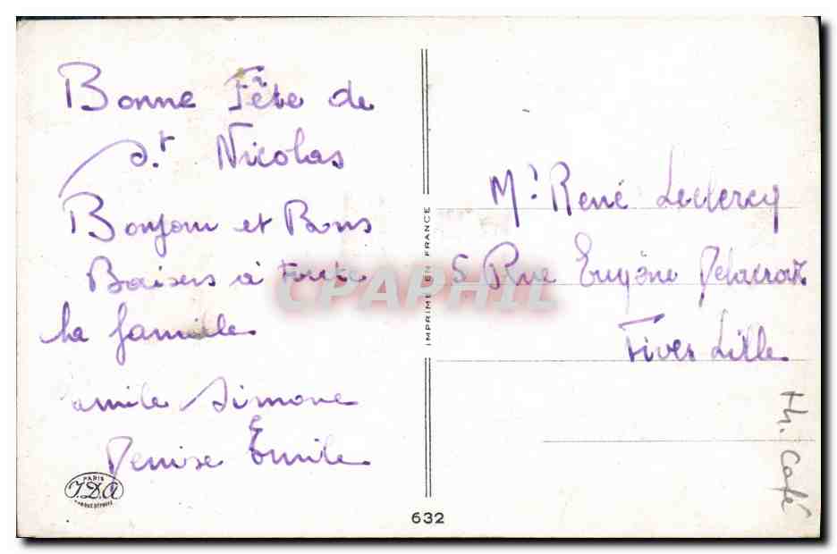 CPA Fantaisie Enfant dans son lit Vache — Rückseite