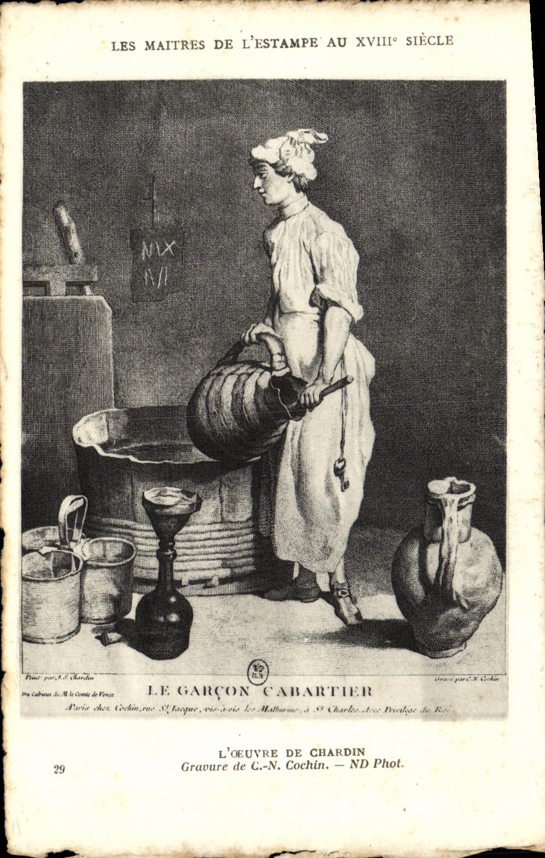 CPA Fantaisie Femme Les maitres de l estampe du 18eme Chardin Gravure de Cochin 