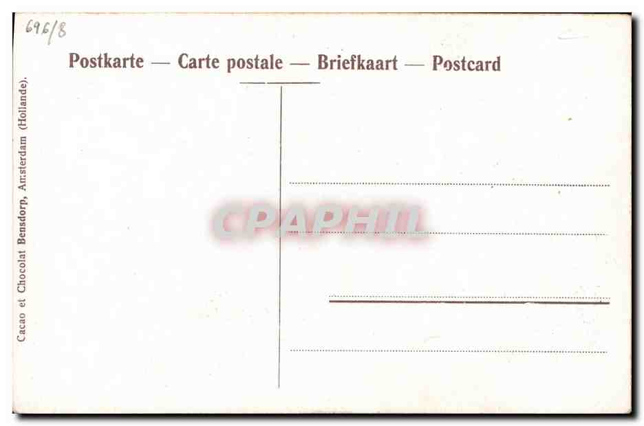 CPA Chocolat Bensdorp Amsterdam Moulin  — Rückseite