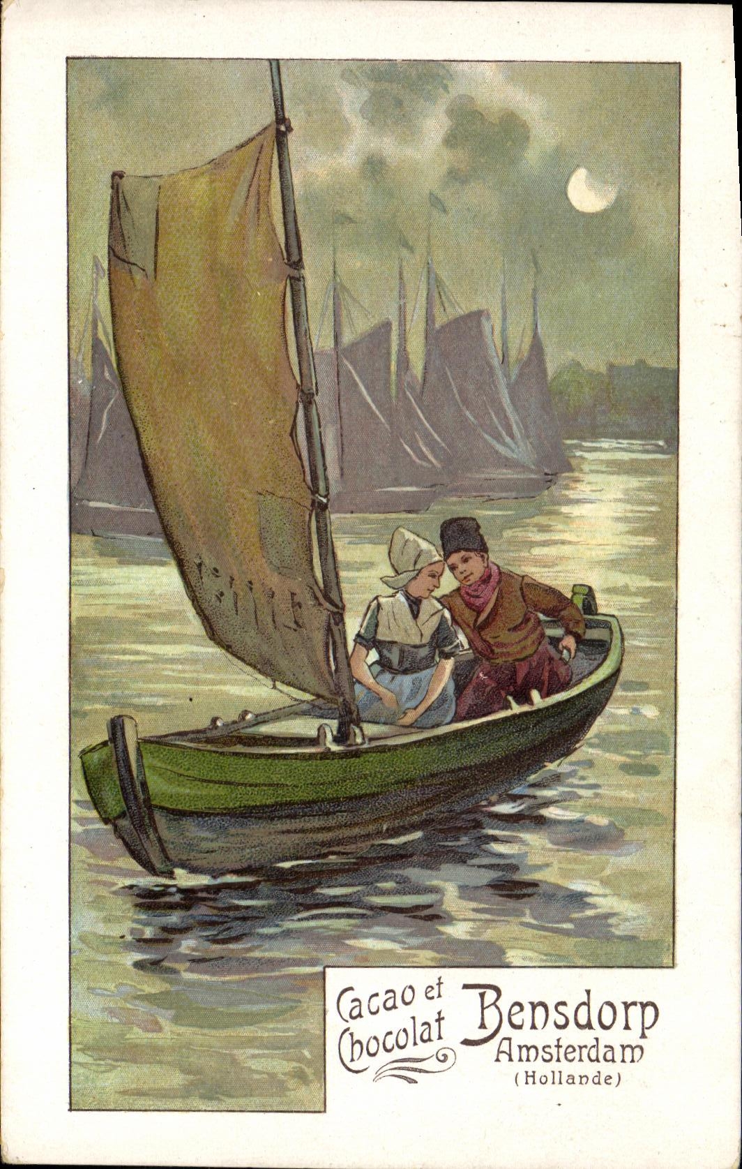 CPA Chocolat Bensdorp Amsterdam Bateau 