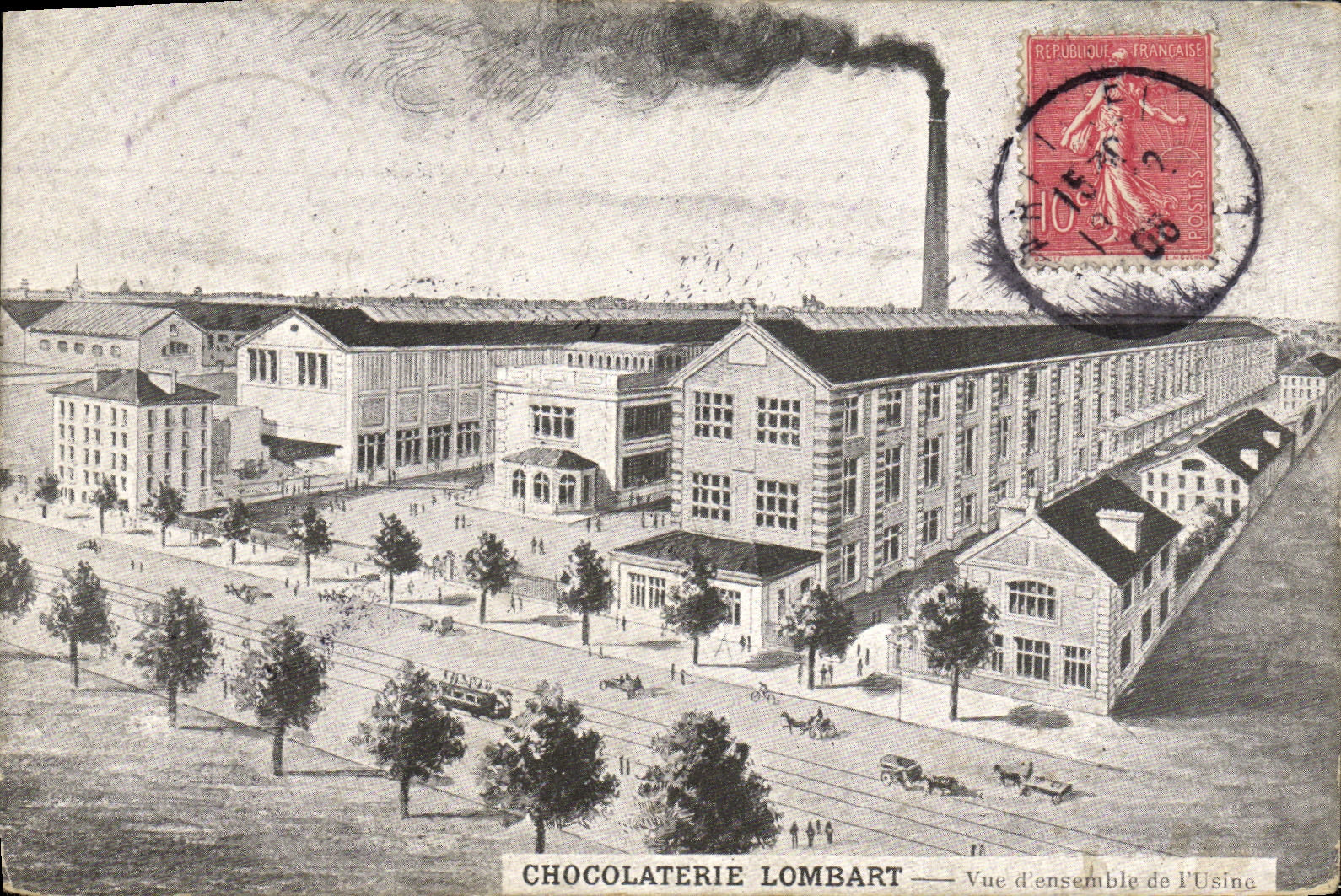 CPA Chocolaterie Lombart Vue d ensemble de l usine