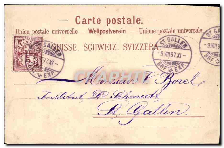 Taminaschlucht — Gorge de la Tamina — Hôtel & Bad Pfeafers — éditeur Muller & Trüb, Aarau & Neuchâtel — Reverso