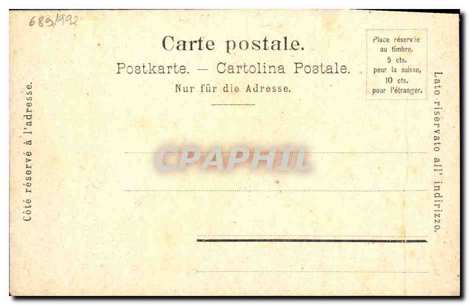 CPA Chocolat Suchard Chillon Suisse — Verso