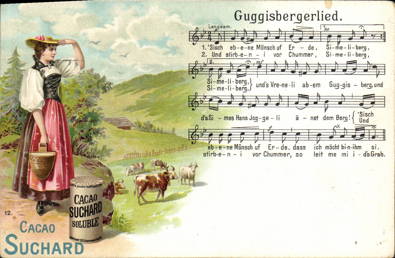 CPA Fantaisie Cacao Suchard Guggisbergerlied 
