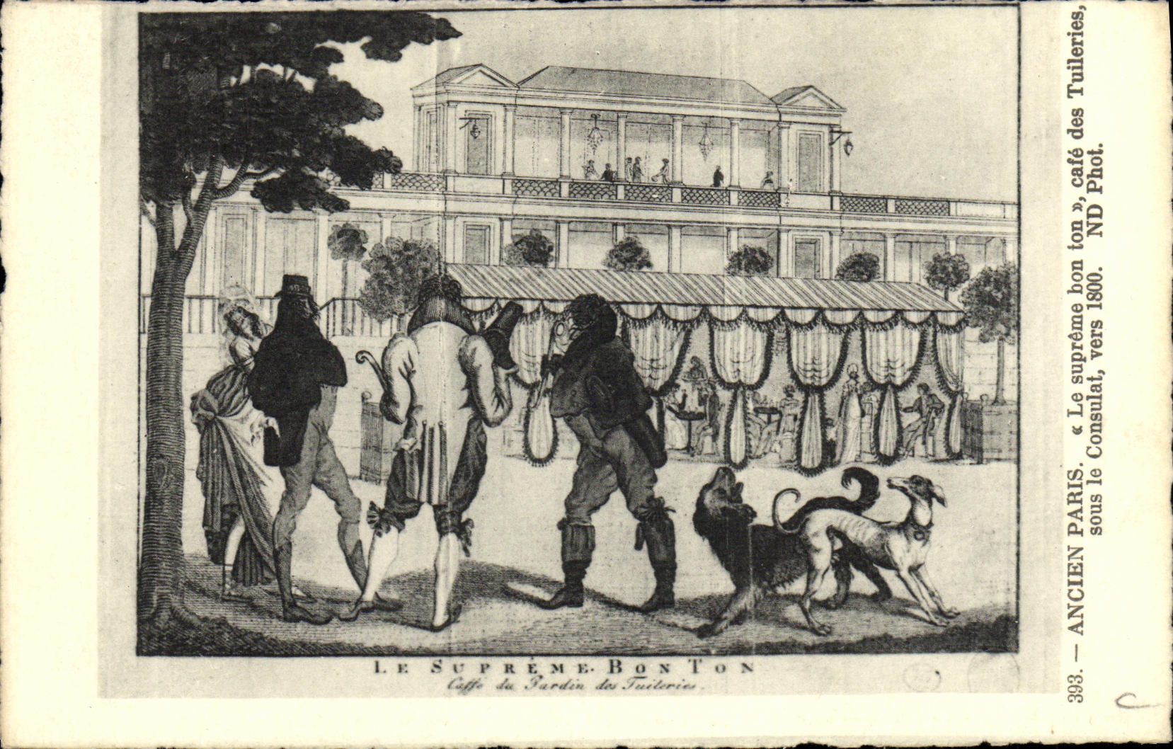 CPA Ancien Paris Le supreme bon ton Cafe des Tuileries sius le Consultat vers 1800