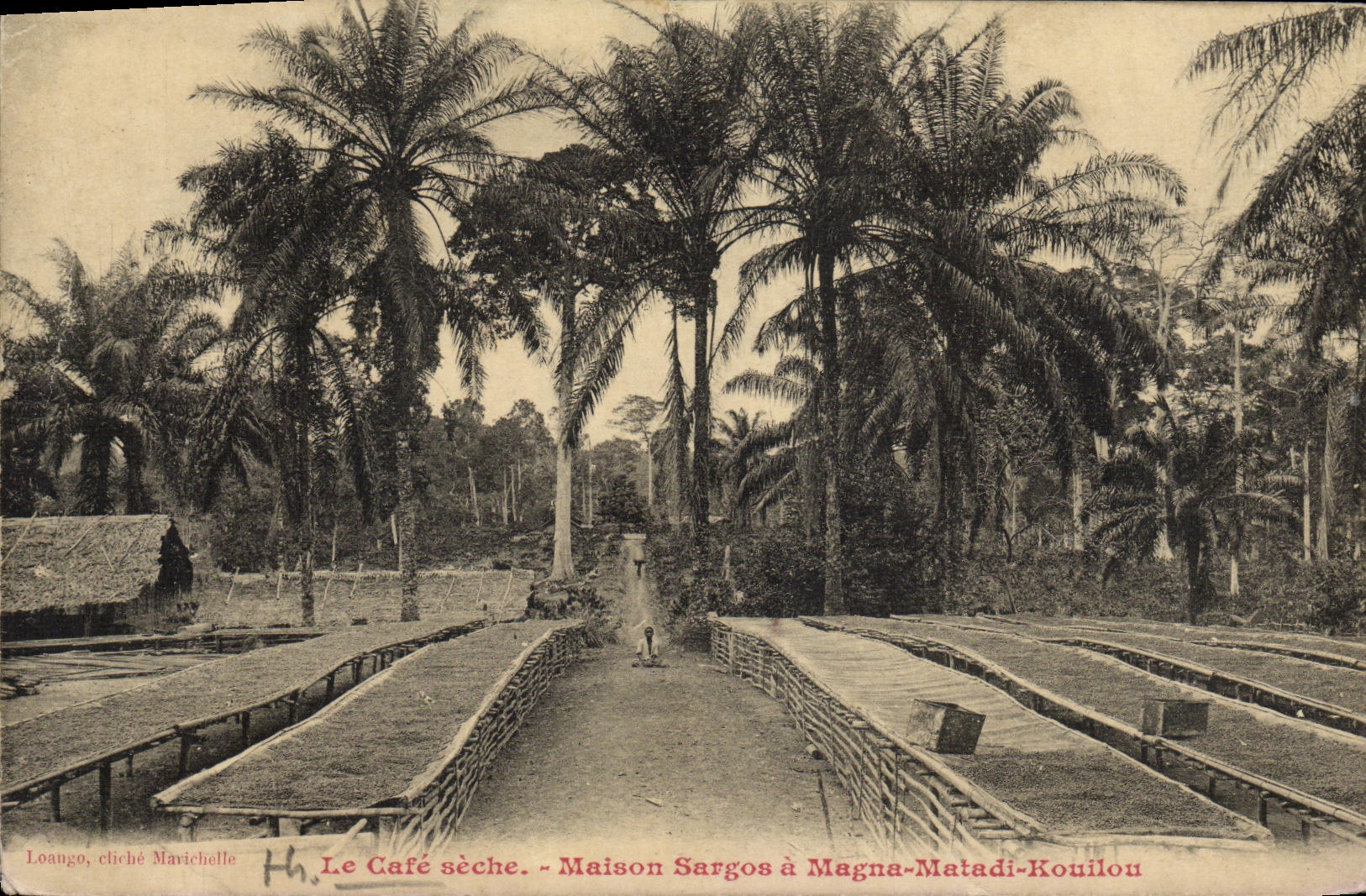 CPA Le cafe seche Maison Sargos a Magna Matadi Kouilou Congo