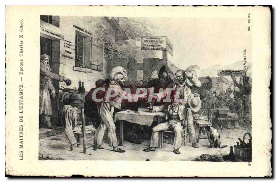 CPA Les maitres de l estampe Epoque Charles X Le cafe