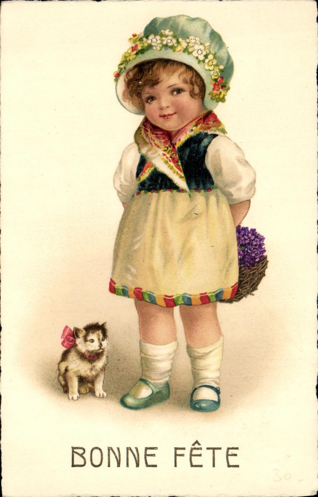 CPA Fantaisie Enfant Chat