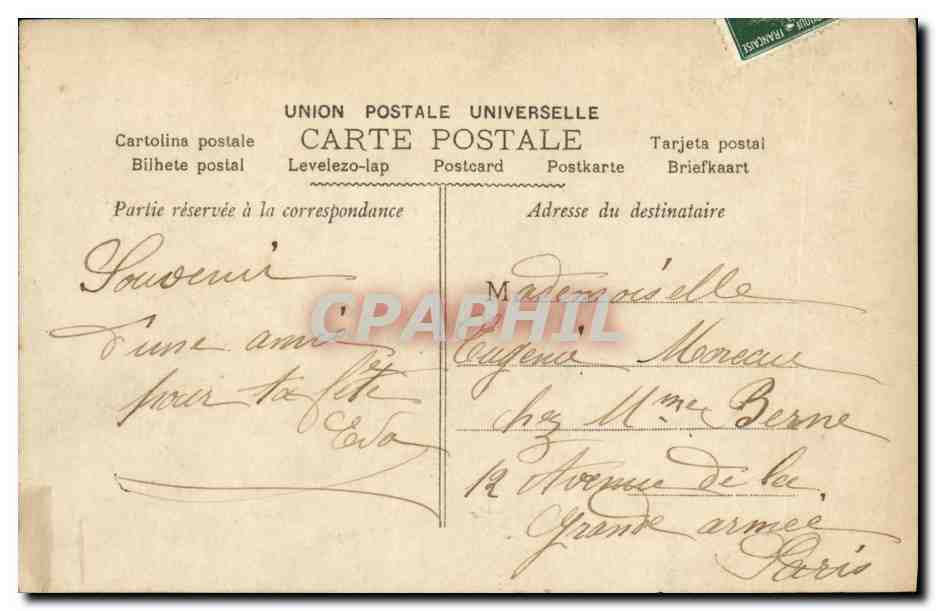 CPA Fantaisie Ange Fleurs — Verso