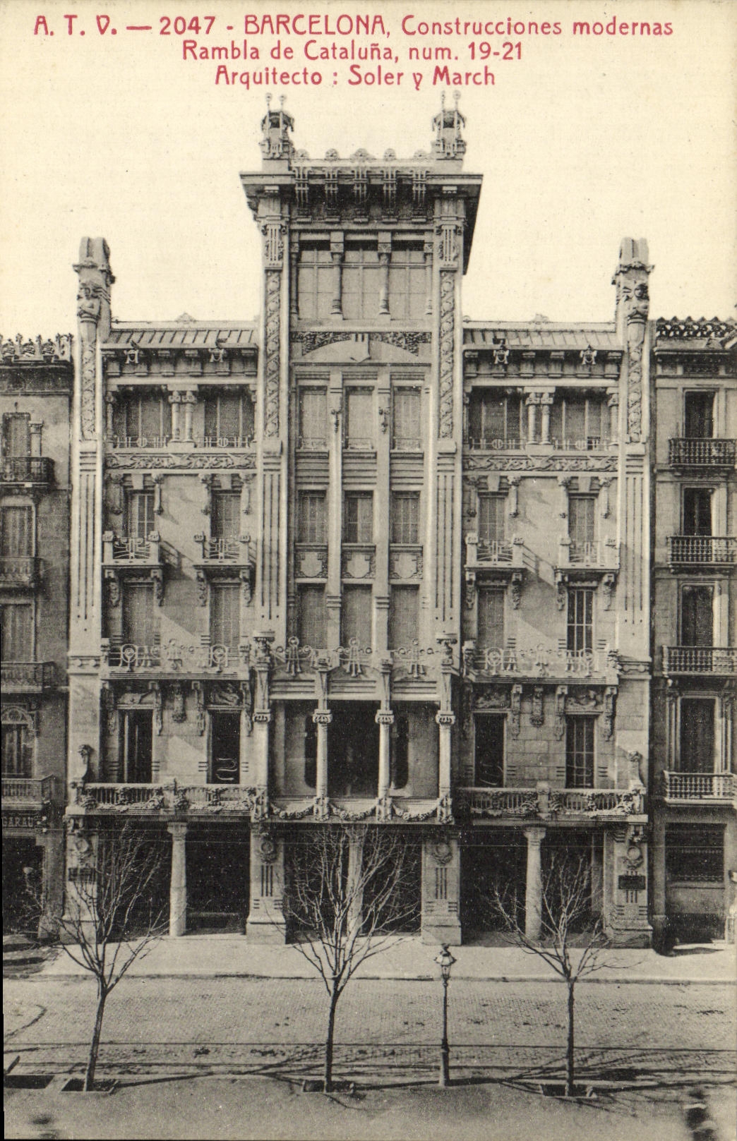 CPA Barcelona Construcciones modernas Rambla de Cataluna 