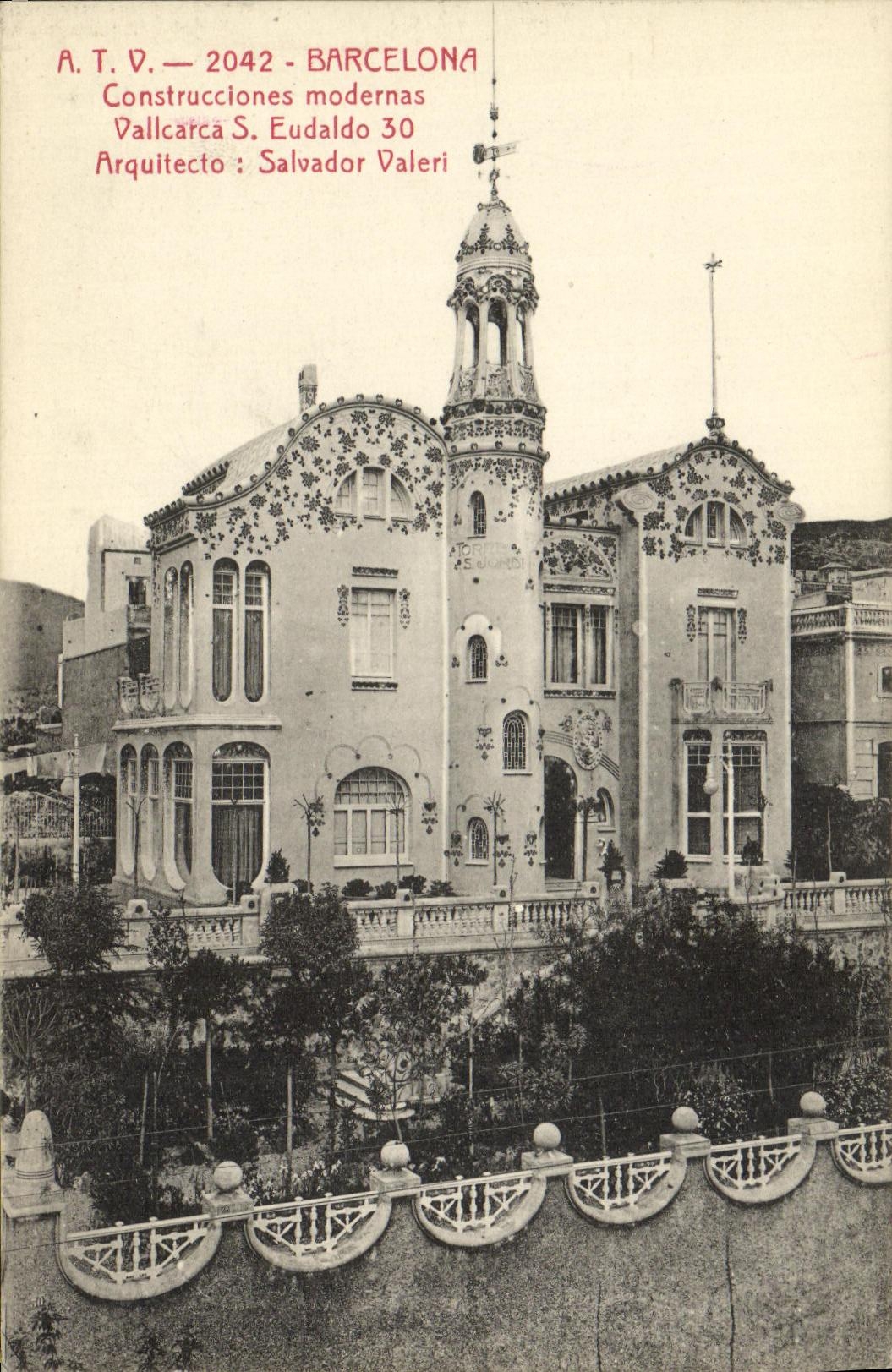 CPA Barcelona Construcciones modernas Vallcarca S Eudaldo 