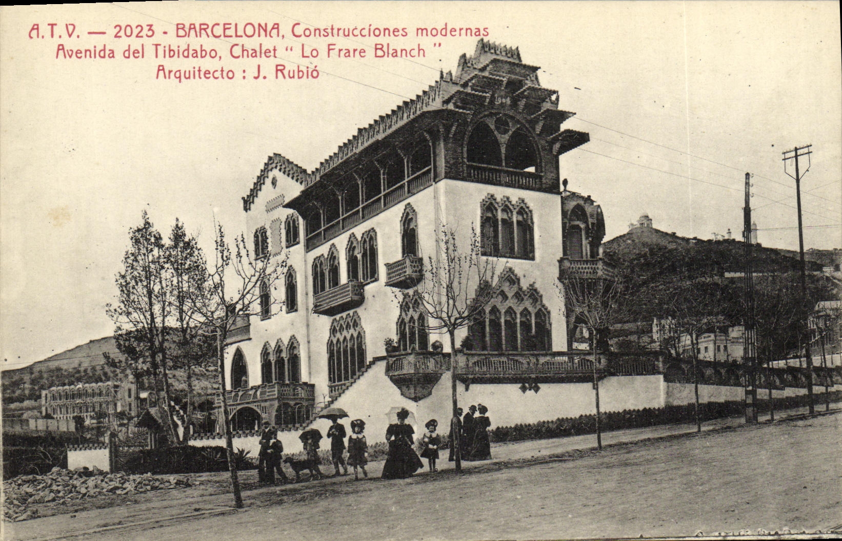 CPA Barcelona Construcciones modernas Avenida del Tibidabo Chalet Lo Frare Blanch