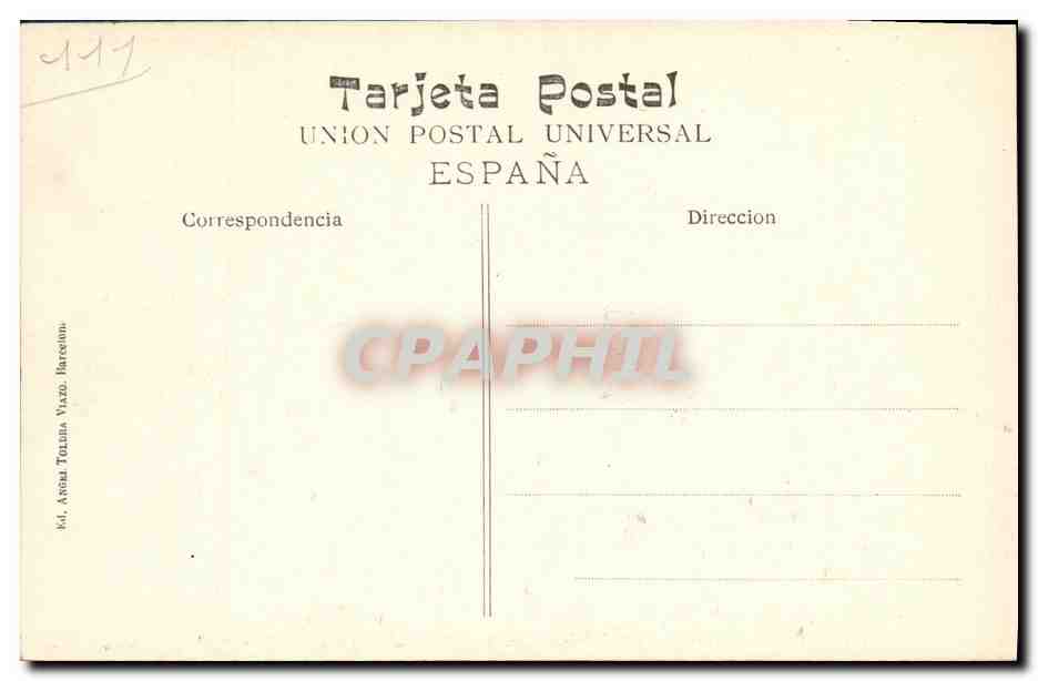CPA Barcelona Construcciones modernas Avenida del Tibidabo Chalet Lo Frare Blanch — Rückseite