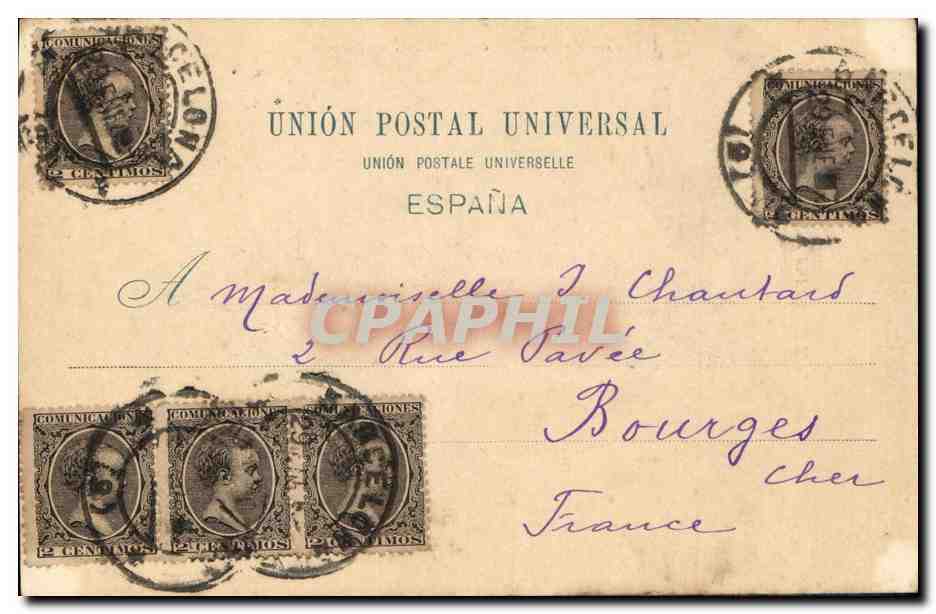 Rey Alfonso XIII — portrait militaire — Hauser & Menet, Madrid, n°415 — Verso