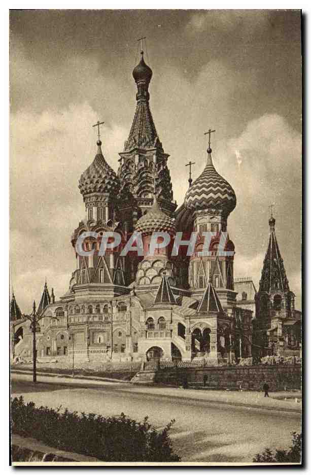 CPA Russie Moscou La cathedrale de Basile Le Saint Musee 