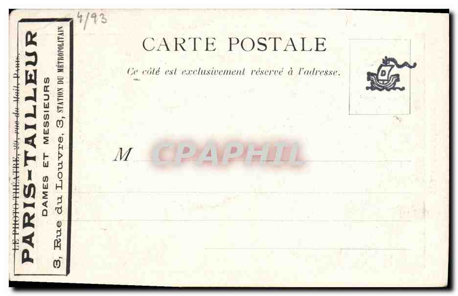 CPA La Bascule Comedie  — Verso