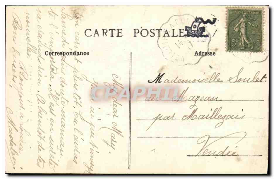 CPA Le pere Boniface au theatre  — Verso