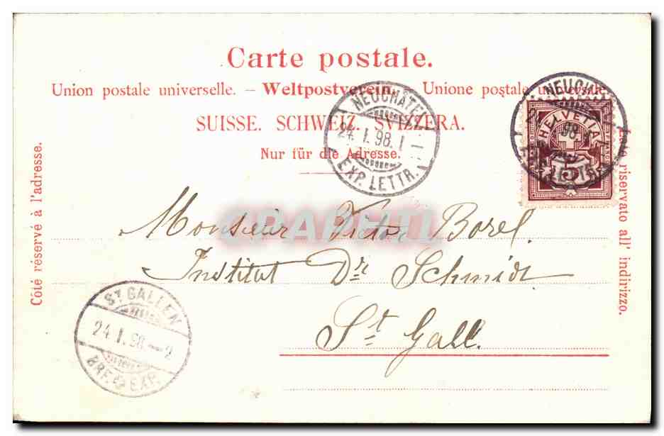 Obwalden — 1899 — Breit & Züger, n° 2064 — Achterkant