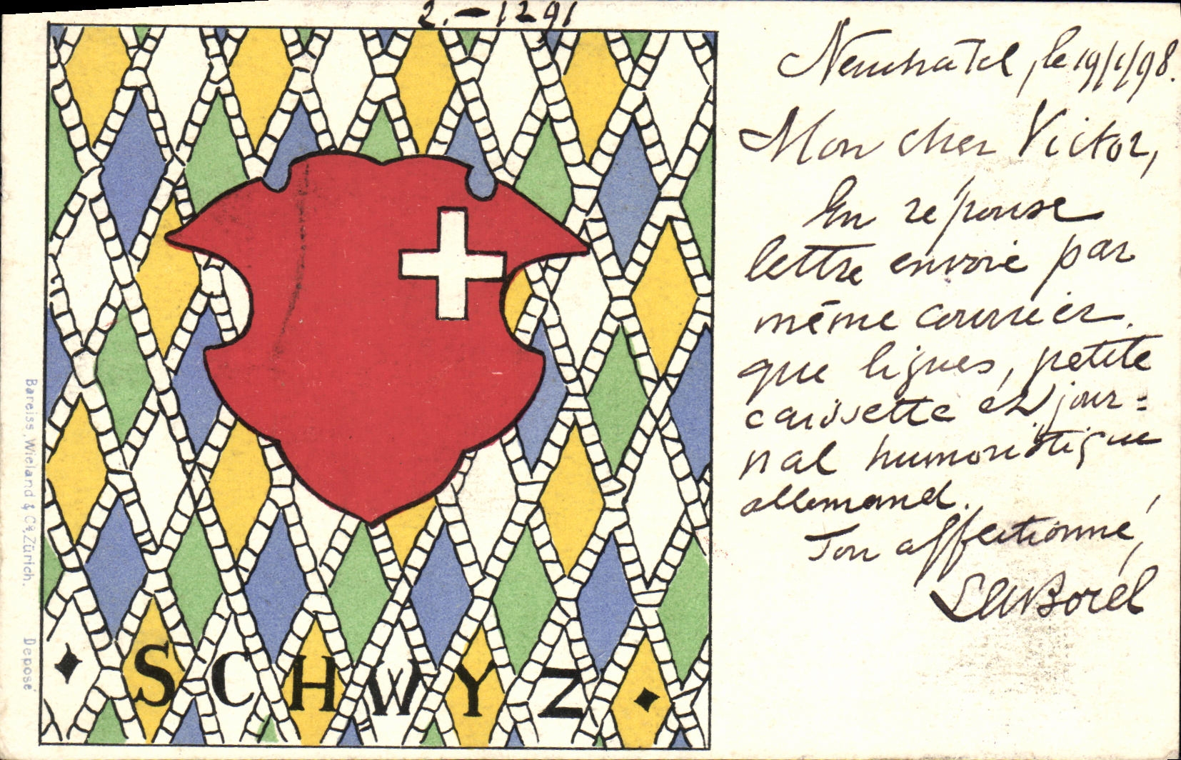 Schwyz — Éditeur Bareiss, Wieland & Cie, Zurich — N° 2.1291