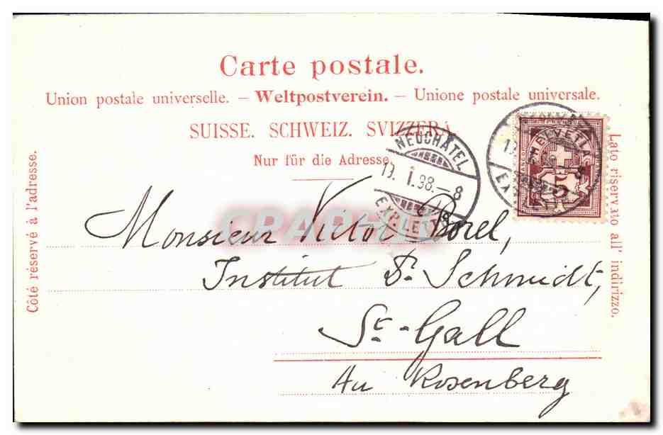 Schwyz — Éditeur Bareiss, Wieland & Cie, Zurich — N° 2.1291 — Reverso