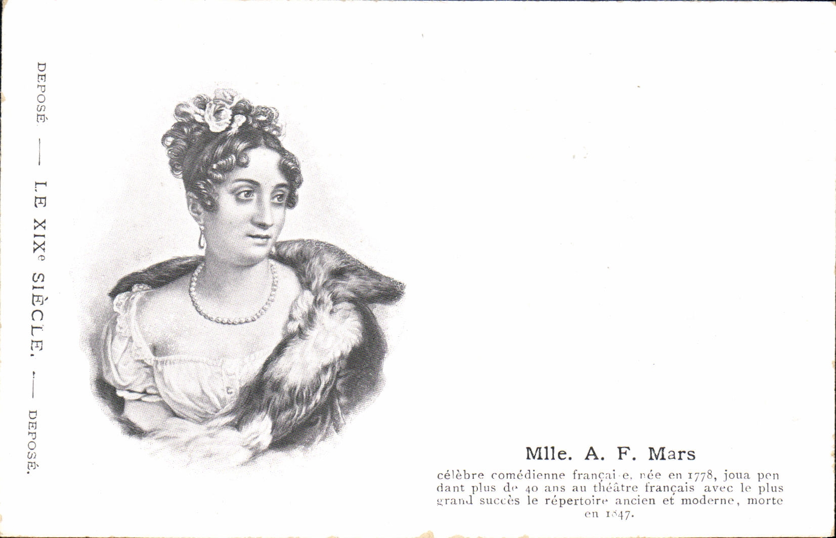 CPA Fantaisie Femme Mlle Mars comedienne Theatre 