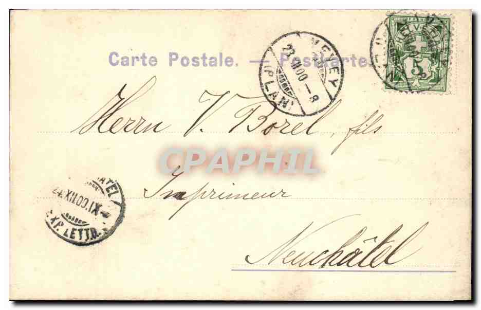 CPA Barque du Leman Bateau Suisse — Rückseite