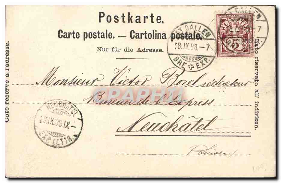 Bateau à voile — Lac Léman — éditeur non identifié — Verso