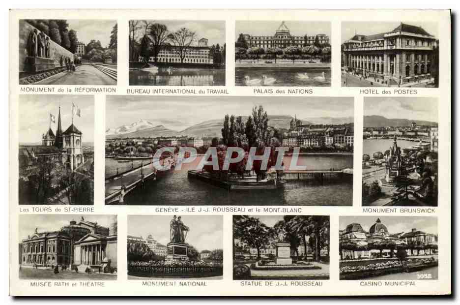 CPA Suisse Ile JJ Rousseau Mont Blanc 