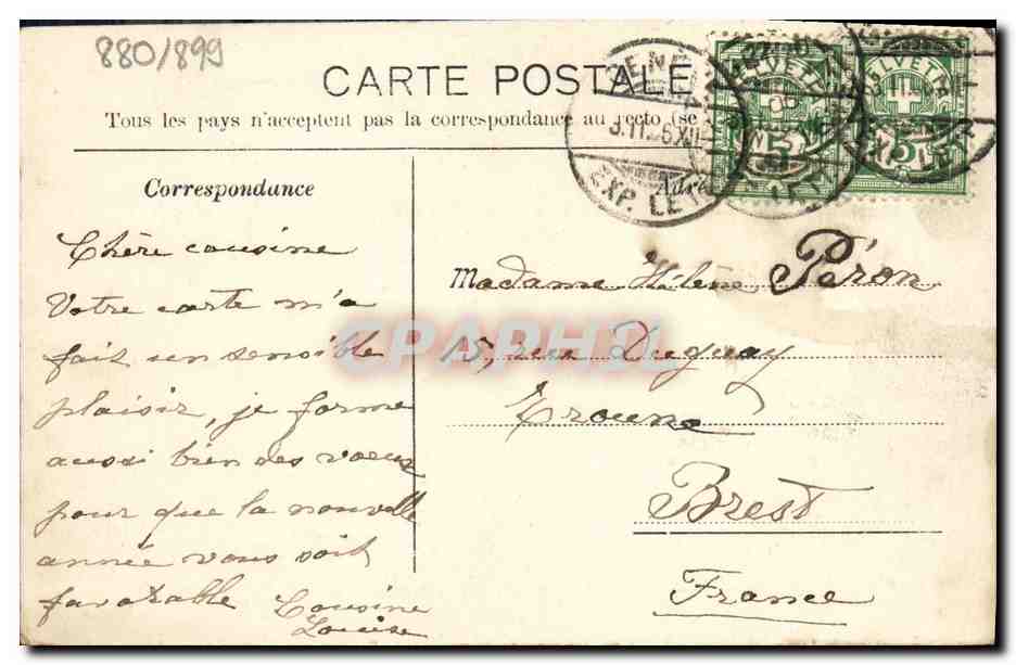 CPA Geneve Parc Mon Repos Barque — Verso