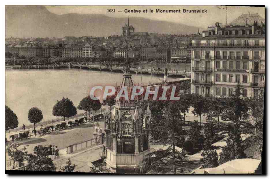 CPA Geneve et le monument Brunswick 