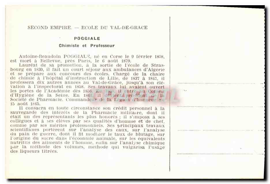 CPA Antoine Beaudouin Poggiale 1808 1879 Chimiste — Rückseite