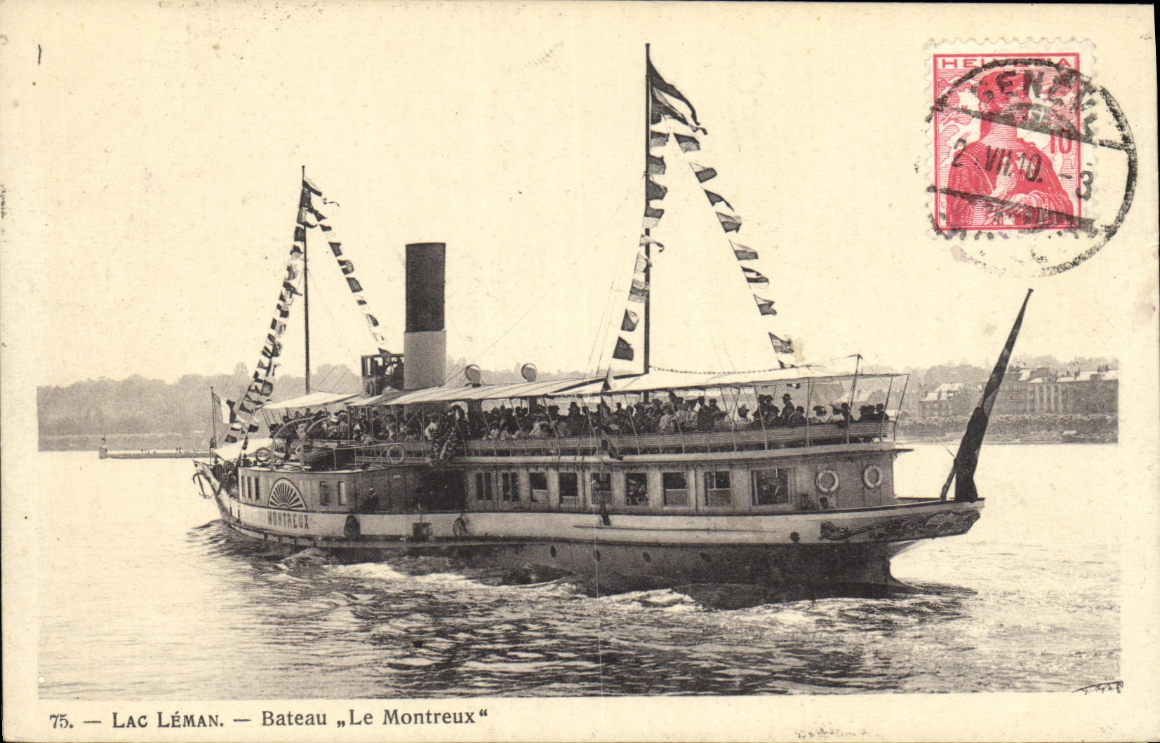 CPA Lac Leman Suisse Bateau Le montreux 