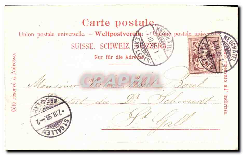 Gênes — Armoiries de Genève — éditeur inconnu, n° de série non visible — Back