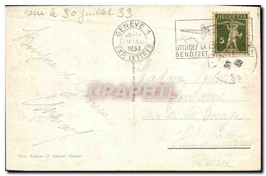 CPA Geneve Les ponts  — Verso