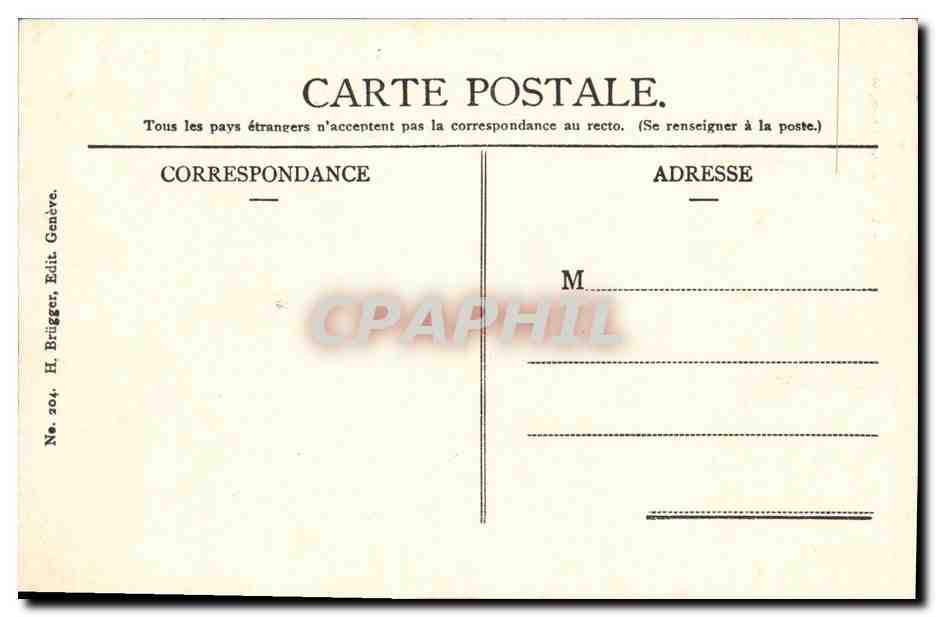 CPA Geneve La tour de Champel  — Rückseite