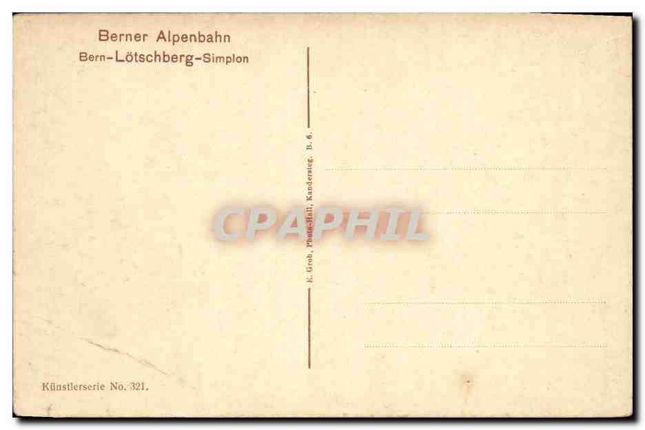CPA Bern Lotschberg Simplon  — Rückseite