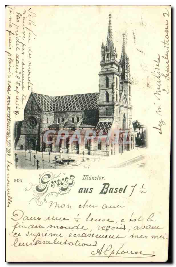 CPA Suisse Gruss aus Basel Munster Carte 1899