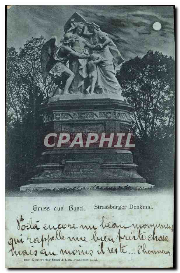 CPA Suisse Bale Strassburger Denkmal carte 1898