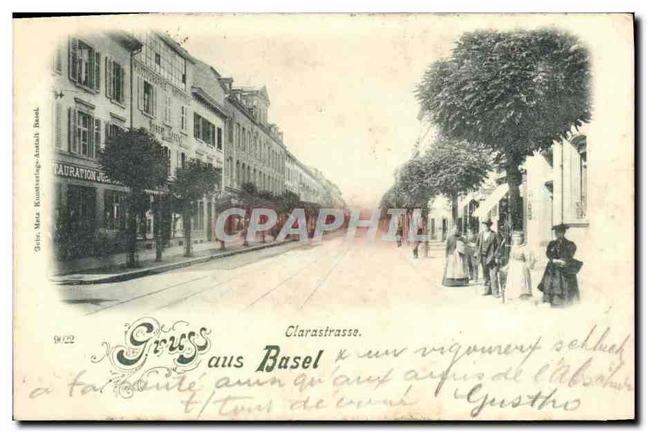 CPA Suisse Gruss aus Basel Clarastrasse Carte 1899