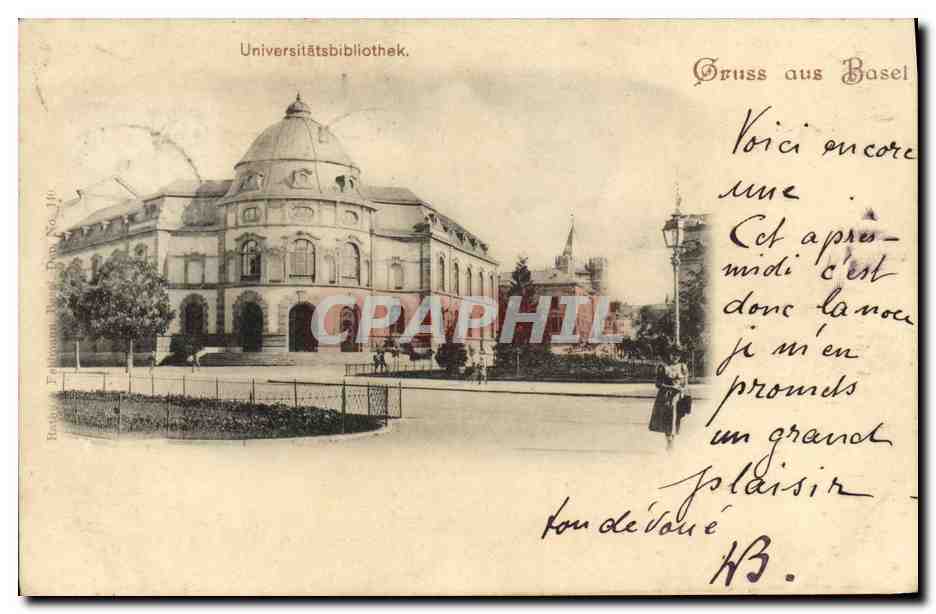 CPA Suisse Basel Univesitatsbibliothek carte 1899