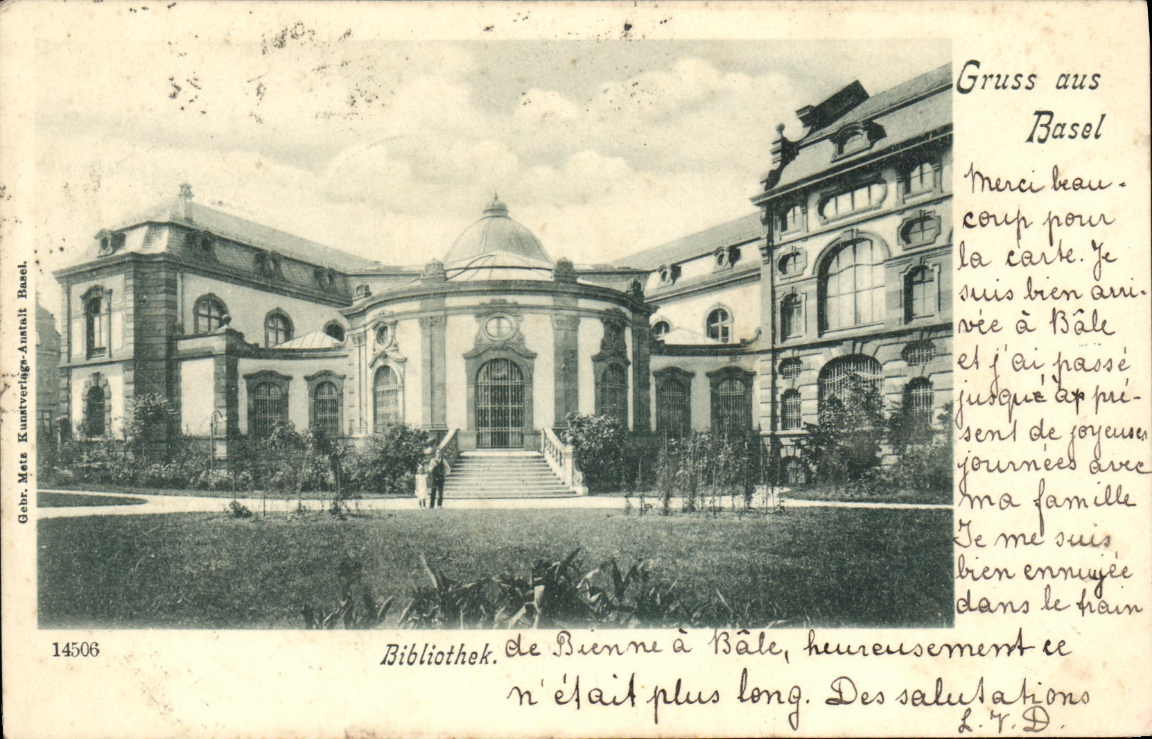 CPA Suisse Basel Bibliothek carte 1899