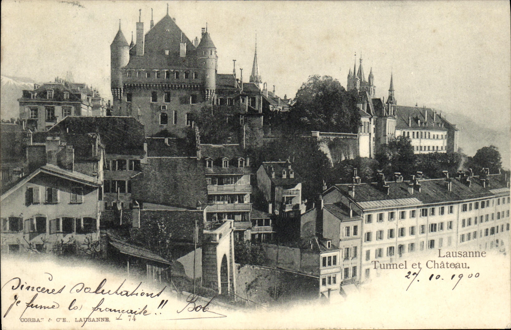 CPA Suisse Lausanne Tunnel et chateau 