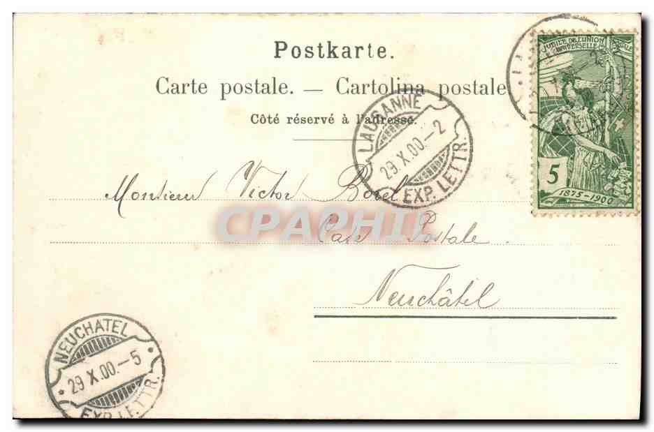 CPA Suisse Lausanne Tunnel et chateau  — Rückseite